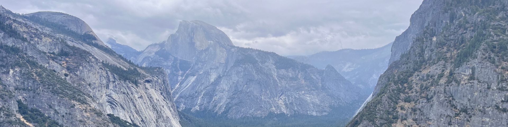 Yosemite park in mist USA